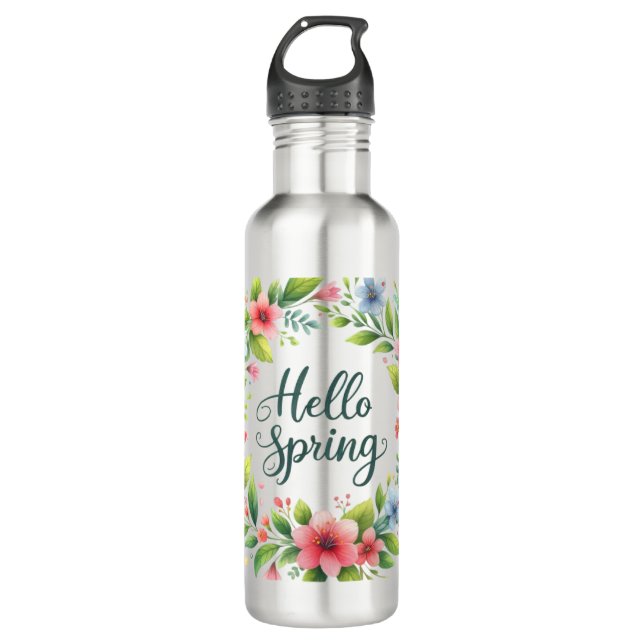 Botella De Agua Water Bottle-Spring Floral Drinkware (Anverso)