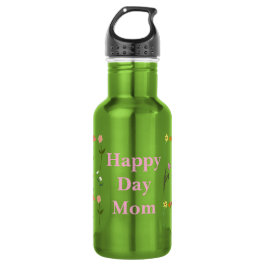 Botella De Agua Water Bottle with Floral Motifs and Mother's Day Q