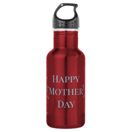 Botella De Agua Water Bottle with Minimalist Floral Design and Mot