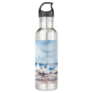 Botella De Agua Watercolor Seaside Personalized
