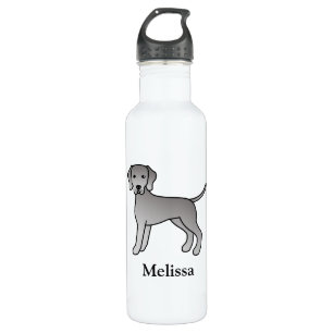 Botella De Agua Weimaraner Cute Personalizado Ilustracion Perros