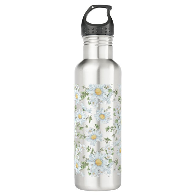 Botella de agua White Marguerite Daisies (Anverso)