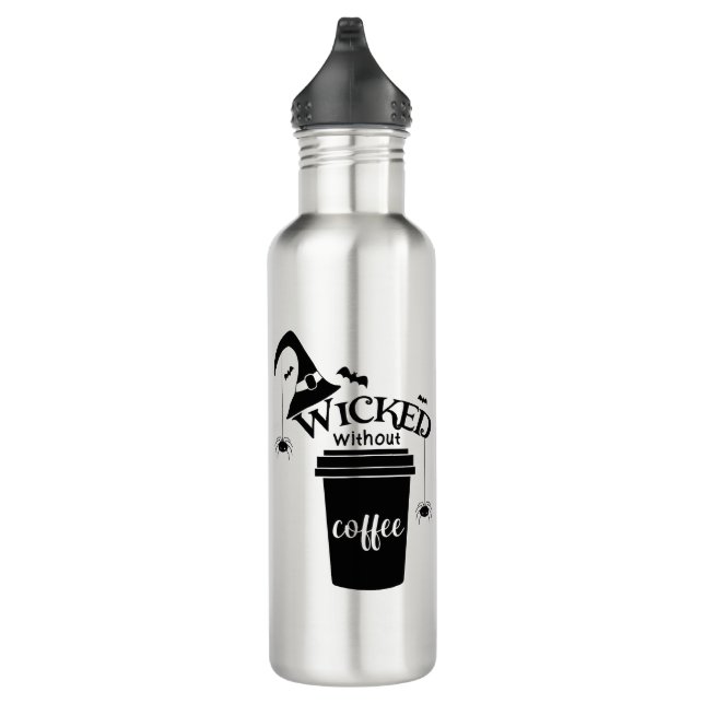 Botella De Agua Wicked Without Coffee – Funny Witchy Coffee Lover  (Derecha)