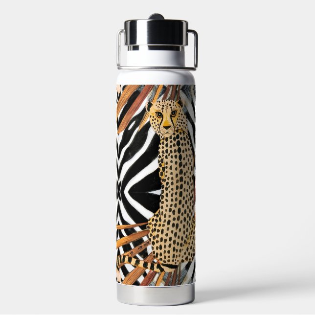 Botella De Agua Wild Cheetah - African Wildlife Water Bottle (Reverso)