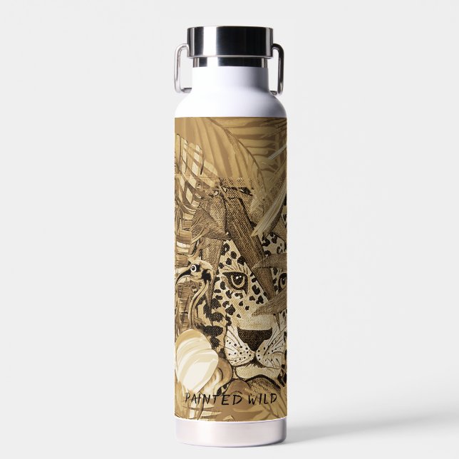 Botella de agua Wild Sepia Leopard (Delantero)