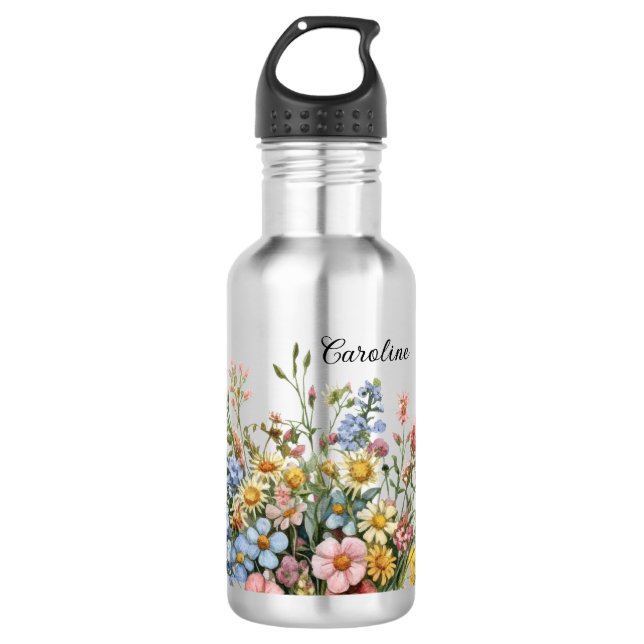 Botella De Agua Wildflowers & Add your name (Anverso)