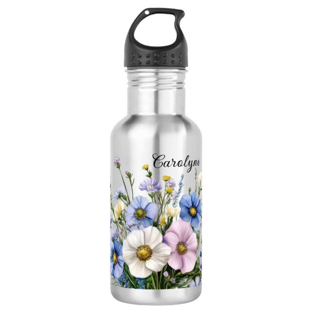 Botella De Agua Wildflowers & Add your name  (Anverso)