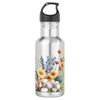 Botella De Agua Wildflowers stainless steel water bottle.