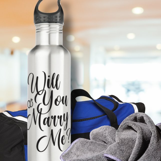 Botella De Agua Will You Marry Me - Marriage Proposal  (Will You Marry Me? Stainless Steel Water Bottle - Engagement Marriage Proposal Idea)