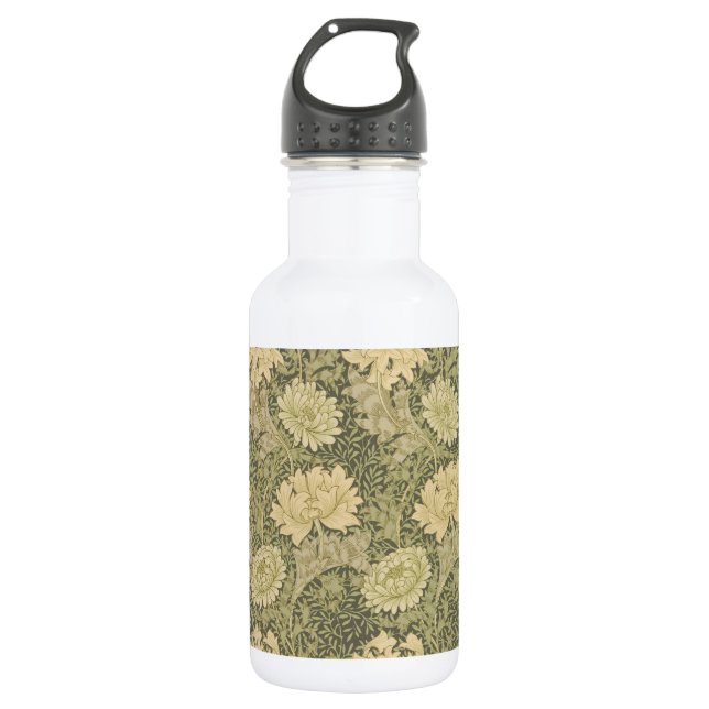 Botella De Agua William Morris Chrysanthemum Sage Flower (Anverso)