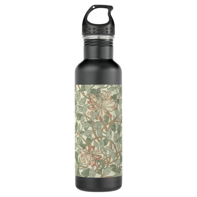 Botella De Agua William Morris Honeysuckle Green Floral (Anverso)