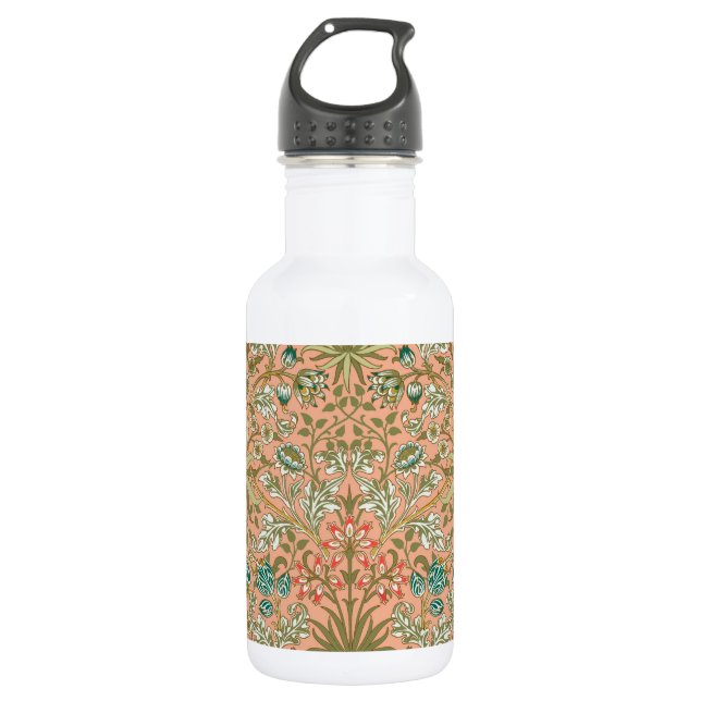 Botella De Agua William Morris Hyacinth Flower Rosa Art (Anverso)
