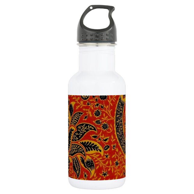 Botella De Agua William Morris India Red Floral (Anverso)
