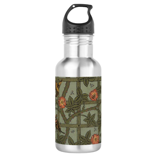 Botella De Agua William Morris Trellis Wallpaper Art (Anverso)