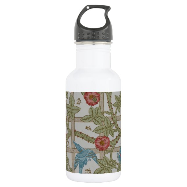 Botella De Agua William Morris Trellis Wallpaper Art (Anverso)