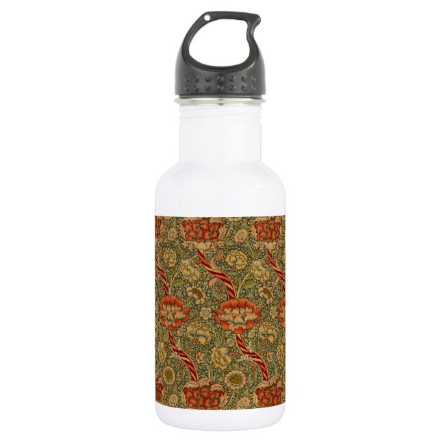 Botella De Agua William Morris Wandle English Floral Damask Design (Anverso)