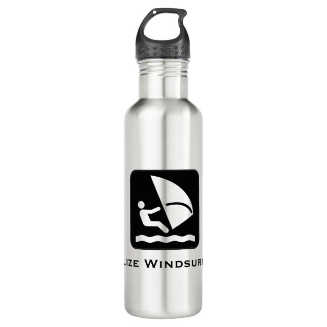 Botella De Agua Windsurf de Belice (Ambergris, Caulker, Caye) (Anverso)