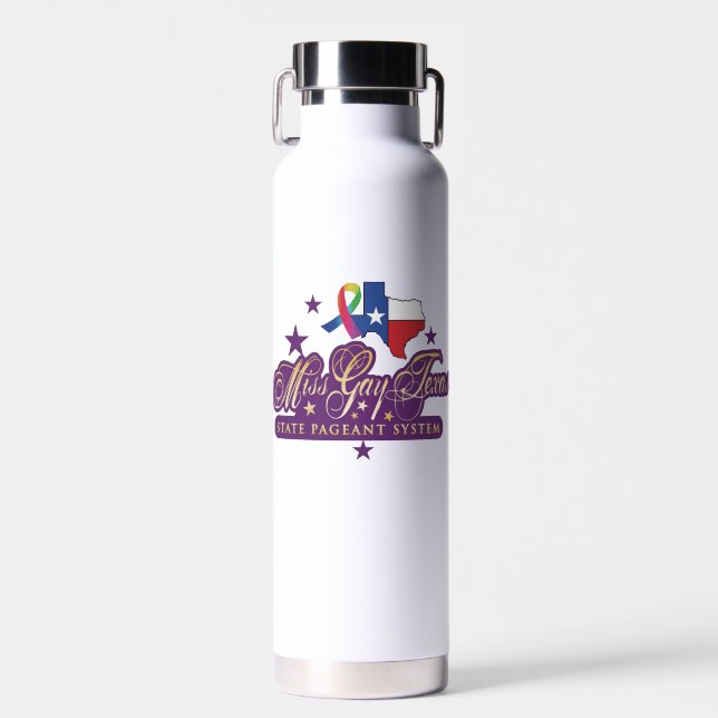 Botella De Agua Wine Tumbler con el logo de Miss Gay Texas (Delantero)