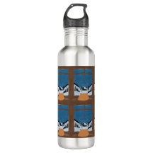 Winter Steel Water Bottle - Snow Globe 