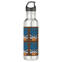 Botella De Agua Winter Steel Water Bottle - Snow Globe 