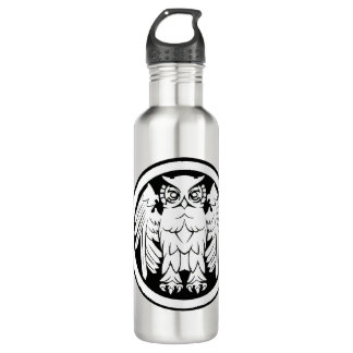 Botella de agua wise_owl_elegante_hand_draw_getric