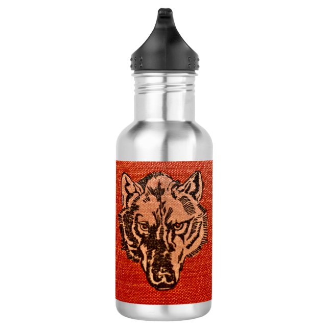 Botella De Agua Wolf Head on Red (Derecha)