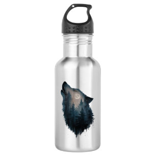Botella De Agua Wolf Howl Forest Moon