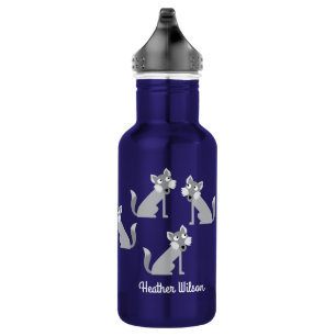 Botella De Agua Wolf Kids Wolves Water Bottle con nombre