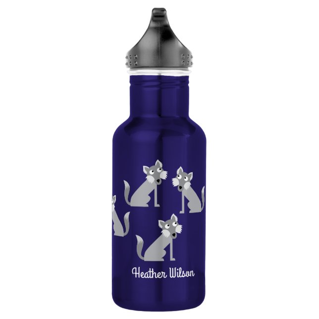 Botella De Agua Wolf Kids Wolves Water Bottle con nombre (Derecha)
