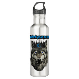 Botella De Agua wolf king unlock your power