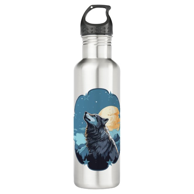 Botella De Agua Wolf Moon Stars (Anverso)