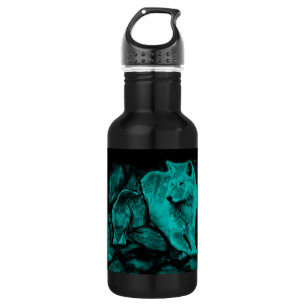 Botella De Agua Wolf y Raven en la noche