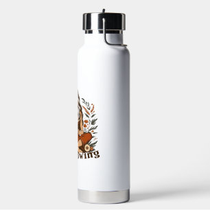 Botella De Agua Woman reading in silence – Bohemian floral design