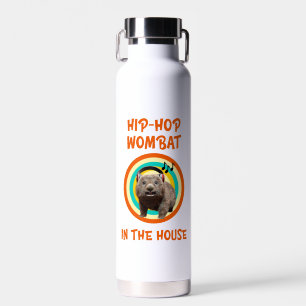 Botella De Agua Wombat divertido de Hip-hop en la casa