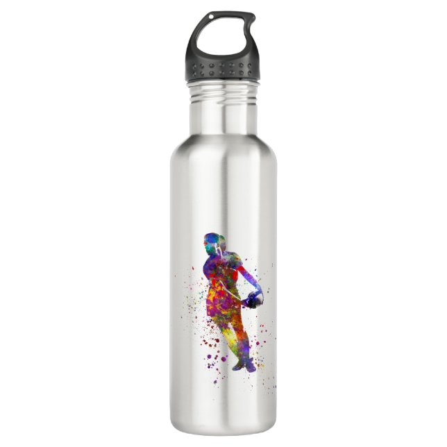 Botella De Agua Women's rugby in watercolor (Anverso)
