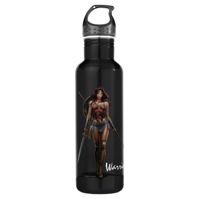 Botella De Agua Wonder Woman Battle Ready Comic Art (Anverso)