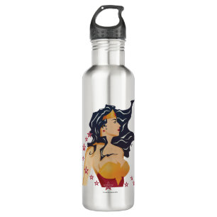 Botella De Agua Wonder Woman Retro Profile Sunburst
