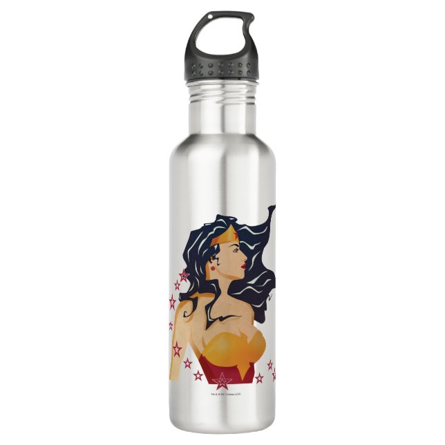 Botella De Agua Wonder Woman Retro Profile Sunburst (Anverso)