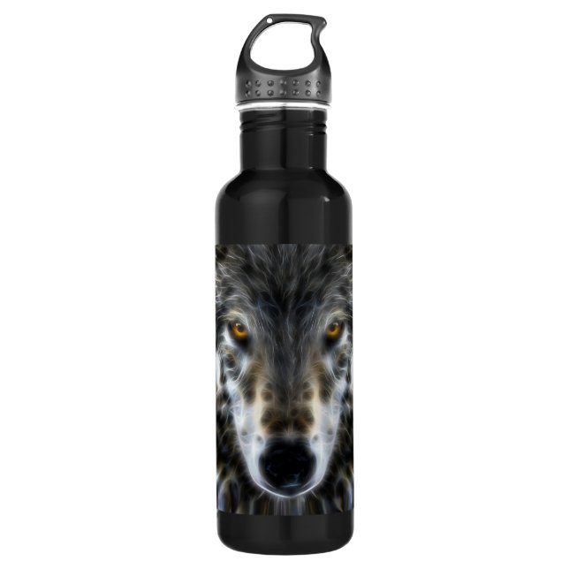 Botella De Agua Woodland Wolf Inspirational Portrait (Anverso)
