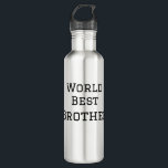Botella De Agua World best brother agregar nombre texto deportes d<br><div class="desc">diseño</div>