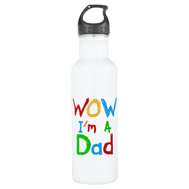 Botella De Agua WOW, soy un papa de camisetas y (Anverso)