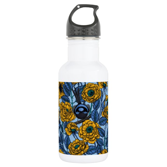 Botella De Agua Wren in the rosas (Anverso)