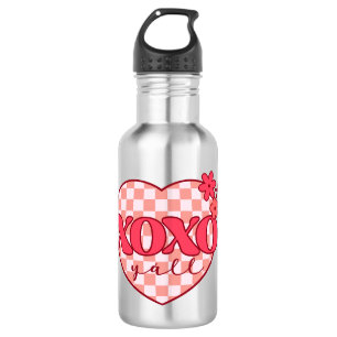Botella De Agua XOX Corazón rosa dulce y amoroso