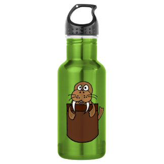 Botella De Agua XX morsa divertida en un dibujo animado del