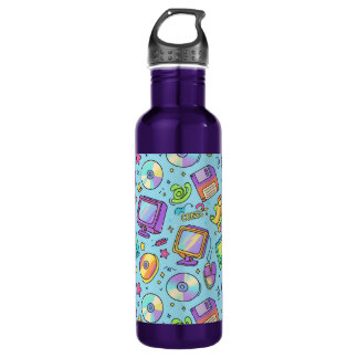 Botella De Agua Y2K Retro Tech Aesthetic Doodles Water Bottle