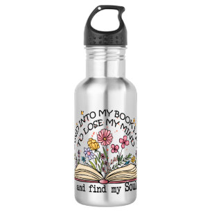 Botella De Agua Y En Mi Libro Voy - Amante De Los Libros Florales