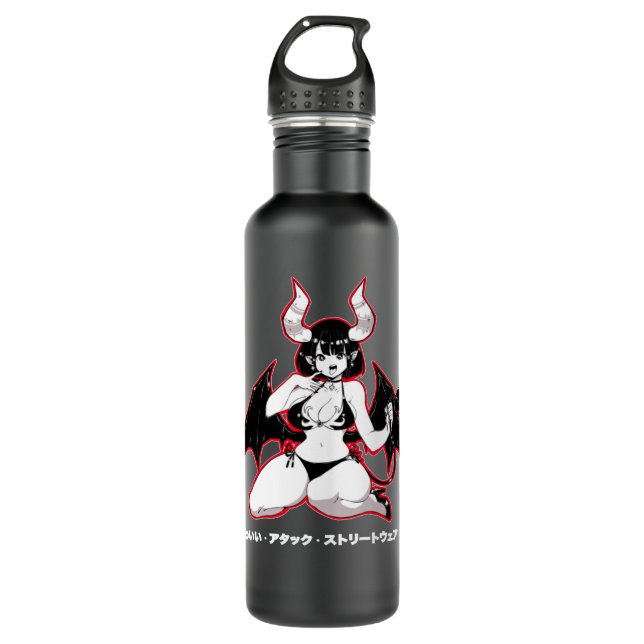 Botella De Agua Yandere Succubus Kawaii Anime Pullover Ho (Anverso)