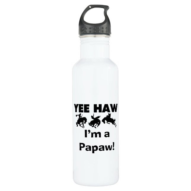 Botella De Agua Yee Haw, soy una camiseta Papaw y (Anverso)