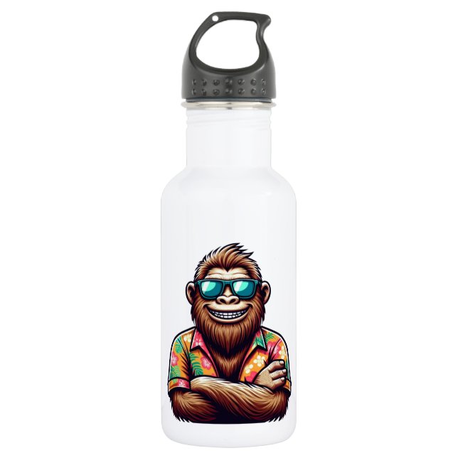 Botella De Agua Yeti/bigfoot de playa tropical (Anverso)