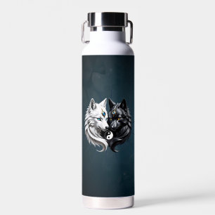 Botella De Agua Yin Yang Wolves.